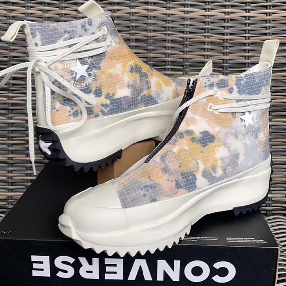 Converse Chuck Taylor All Star Run Star Hi Egret/White/Black Mens Washed Florals - Picture 11 of 16